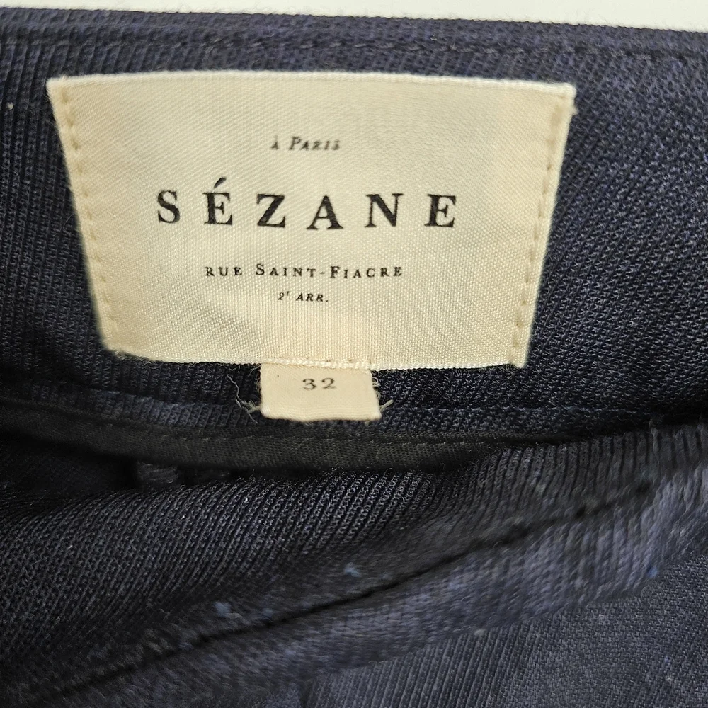 Sézane Marino Navy Wool Wide Leg Trouser Pants High Waist EU 32 / US 4 / XXS - Picture 4 of 8
